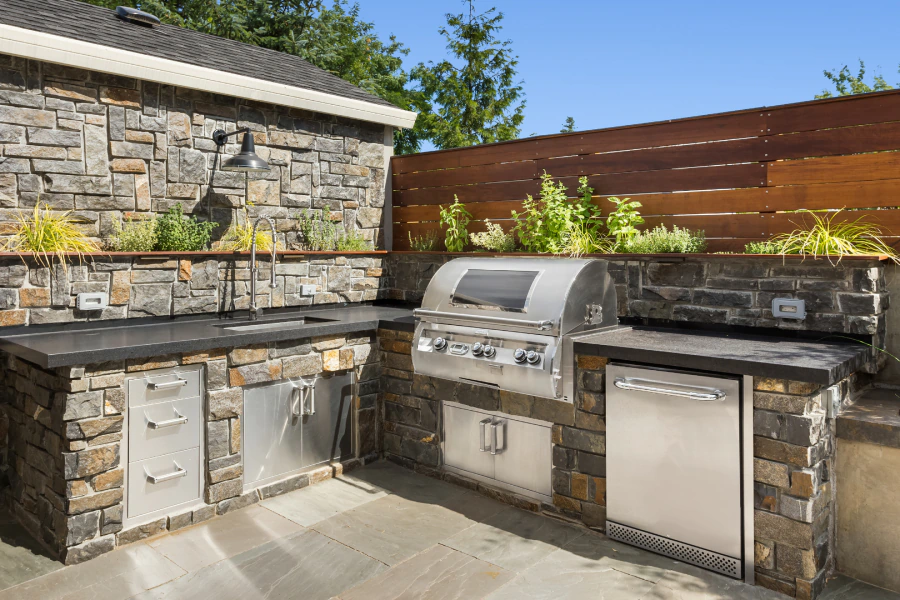 modern outdoor kitchen